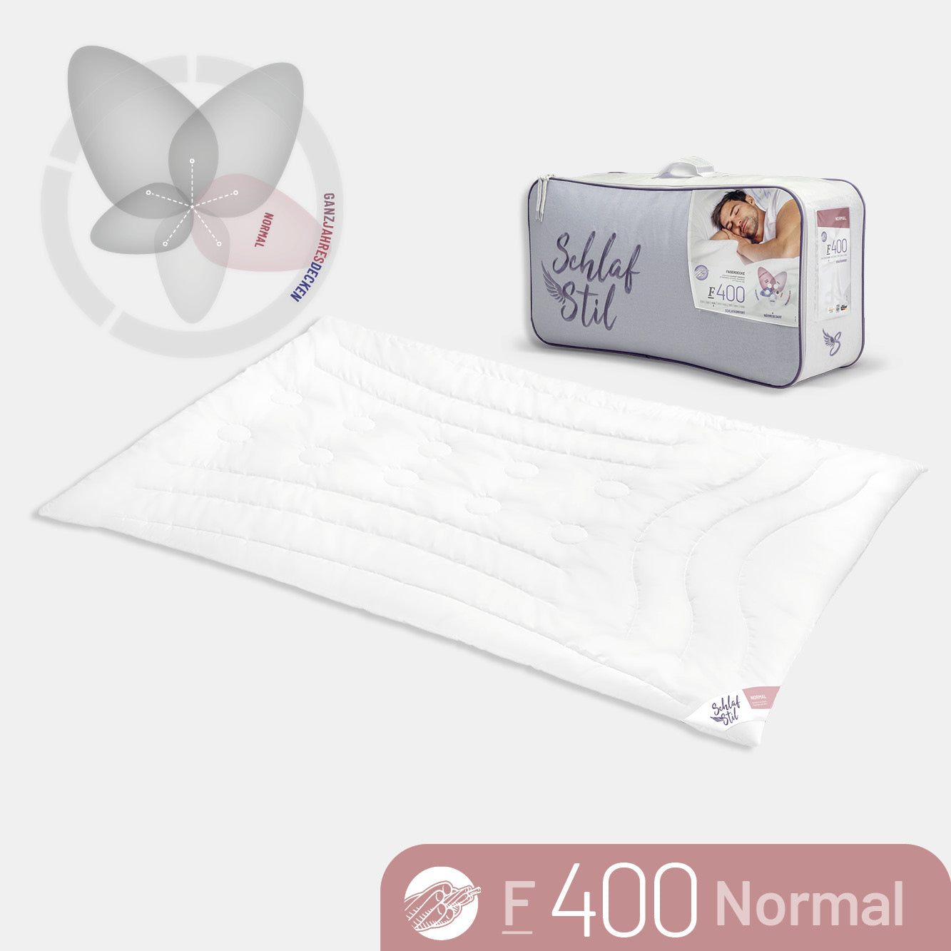 Faserbettdecke F400, Quallofil Premium 3D-Markenfaser / 100 % Polyester