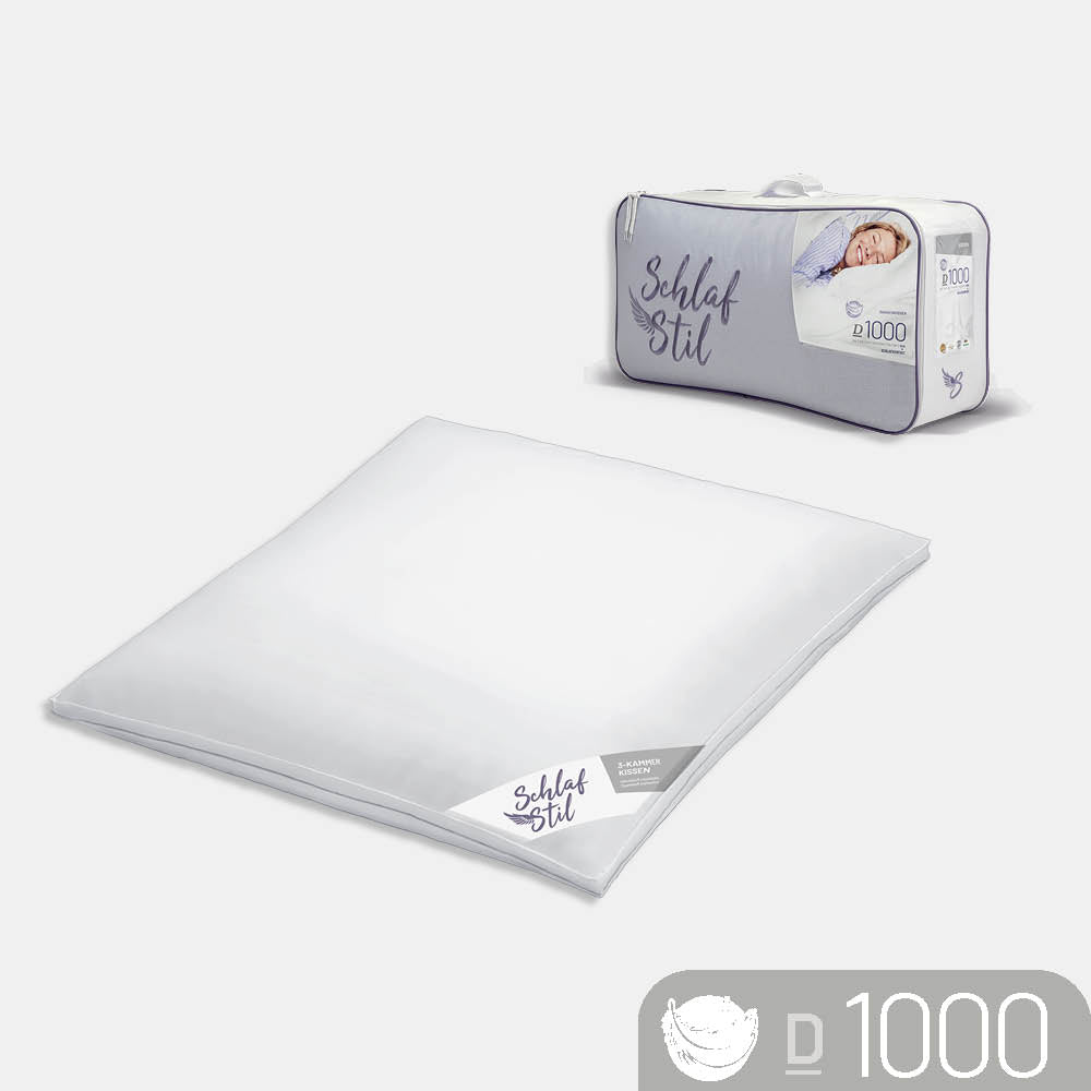 Schlafstil Gänsedaunenkissen Schlafstil D1000, 100% reine Gänsedaunen