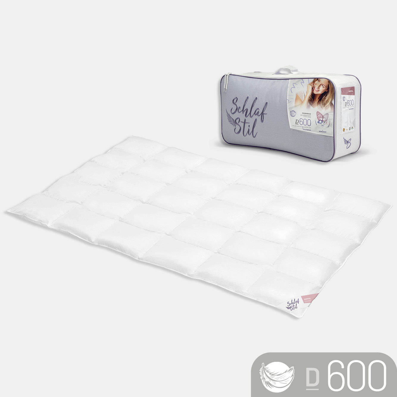 Schlafstil Gänsedaunenbettdecke Schlafstil D600, 100 % Gänsedaunen