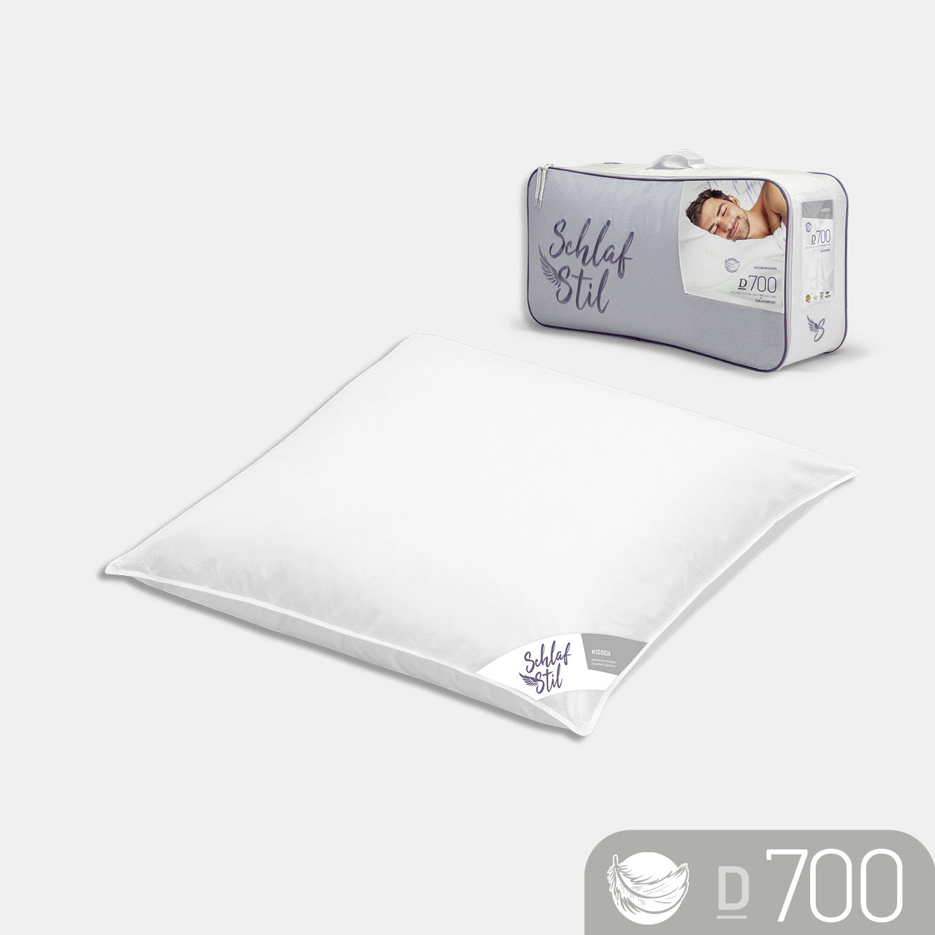 Schlafstil Gänsedaunenkissen Schlafstil D700, 60 % Gänsedaunen / 40 % Gänsefedern