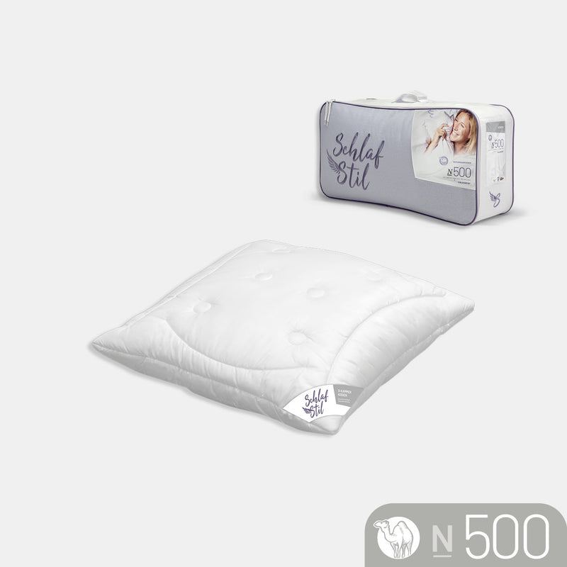 3-Kammer Kamelhaarkissen „N500", feinster Kamelhaar Flaum / 100 % Kamelhaar (Außen)