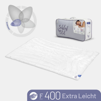 Faserbettdecke „F400", Quallofil Premium 3D-Markenfaser / 100 % Polyester, verschiedene Größen und Wärmeklassen