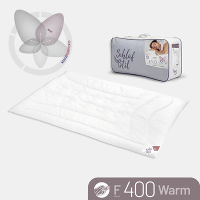 Faserbettdecke „F400", Quallofil Premium 3D-Markenfaser / 100 % Polyester, verschiedene Größen und Wärmeklassen