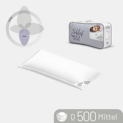 3-Kammer Daunenkissen „D500", 90 % Daunen / 10 % Federn (Außen)