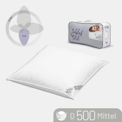 3-Kammer Daunenkissen „D500", 90 % Daunen / 10 % Federn (Außen)