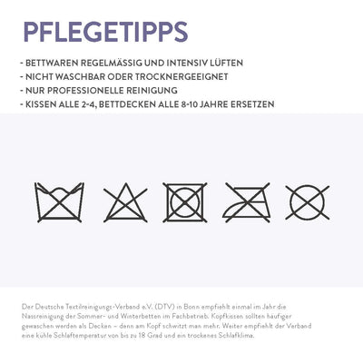 Eiderdaunenbettdecke „D1000", 100 % isländische Eiderdaunen, verschiedene Größen und Wärmeklassen