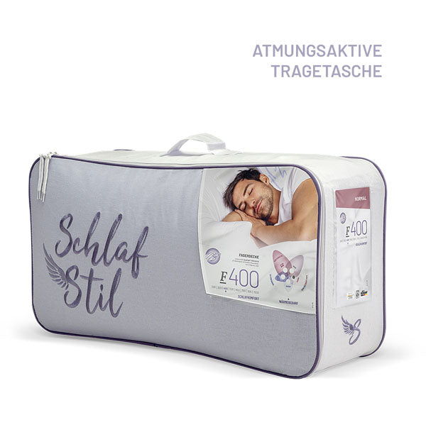 Faserbettdecke „F400", Quallofil Premium 3D-Markenfaser / 100 % Polyester, verschiedene Größen und Wärmeklassen
